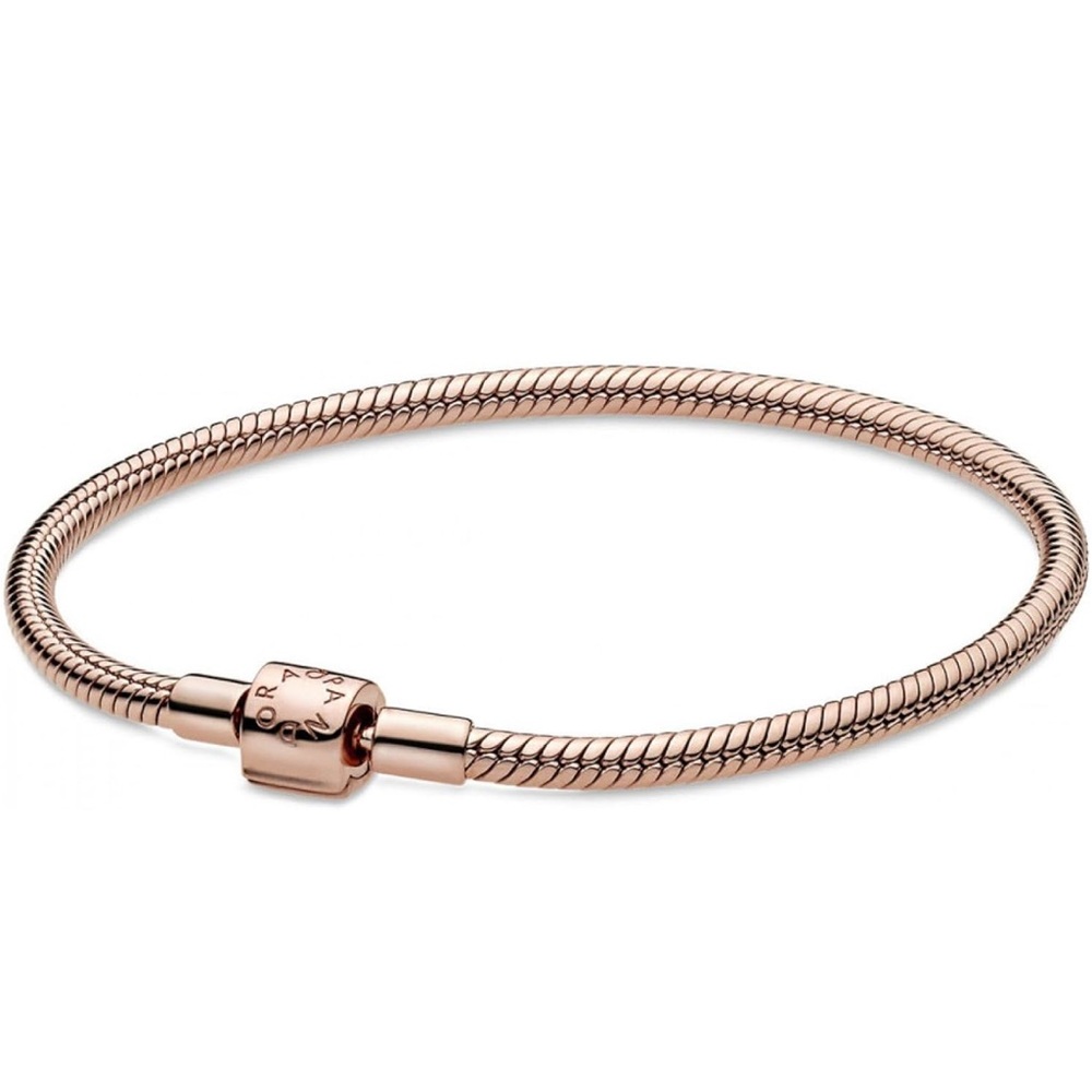 Pandora Moments Barrel Clasp Snake Chain Bracelet 7.9 inches
